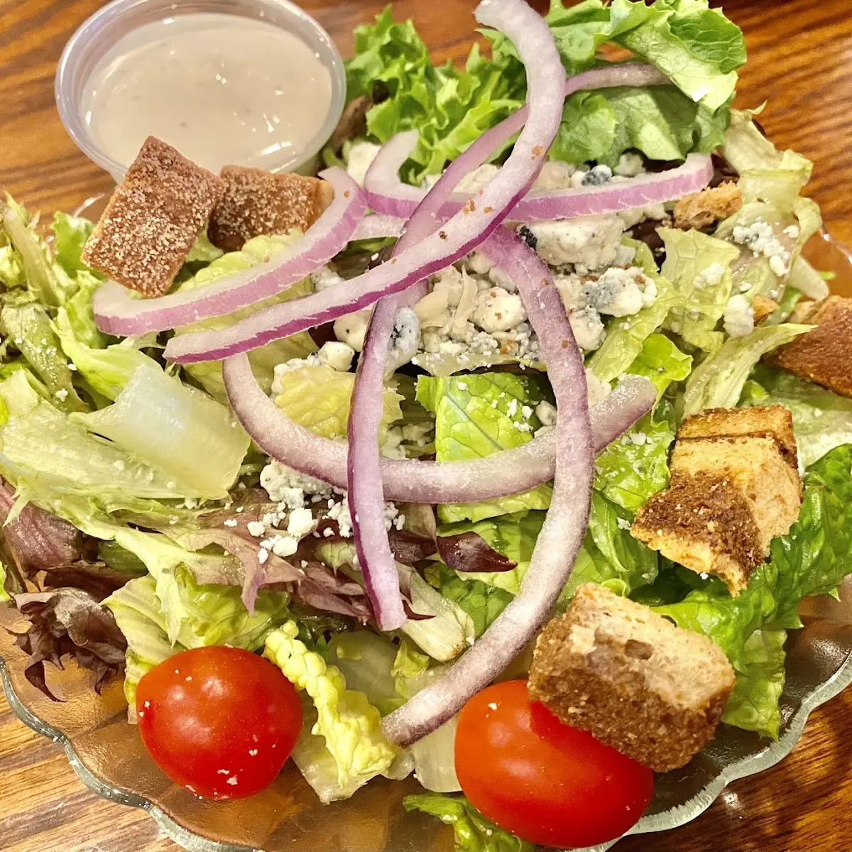 House Salad with Blue Cheese Dressing