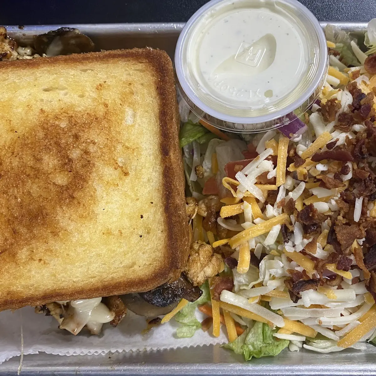 Hawaiian Chicken Cheese Steak on Texas Toast