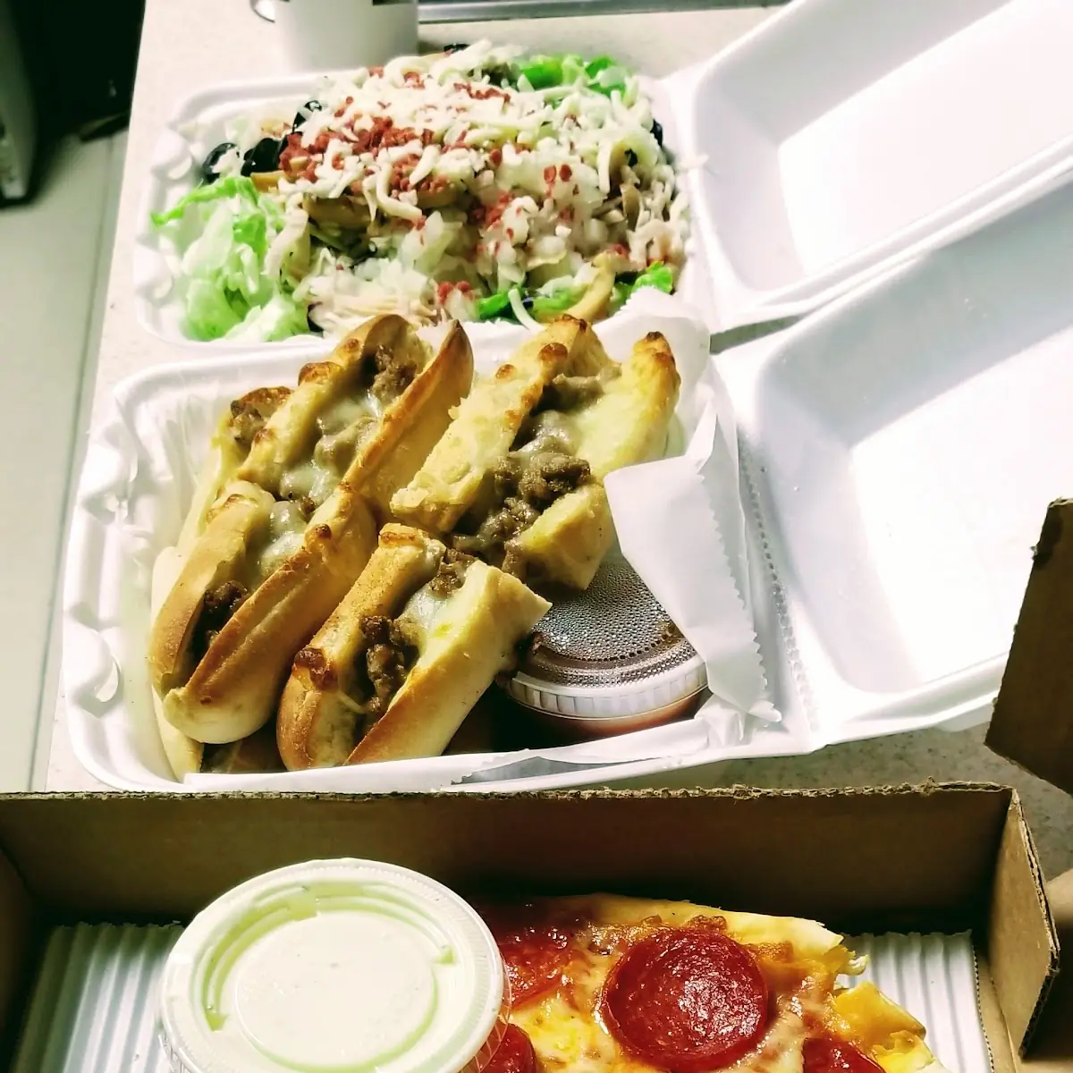 Salad Stuffy Stix Pepperoni Pizza
