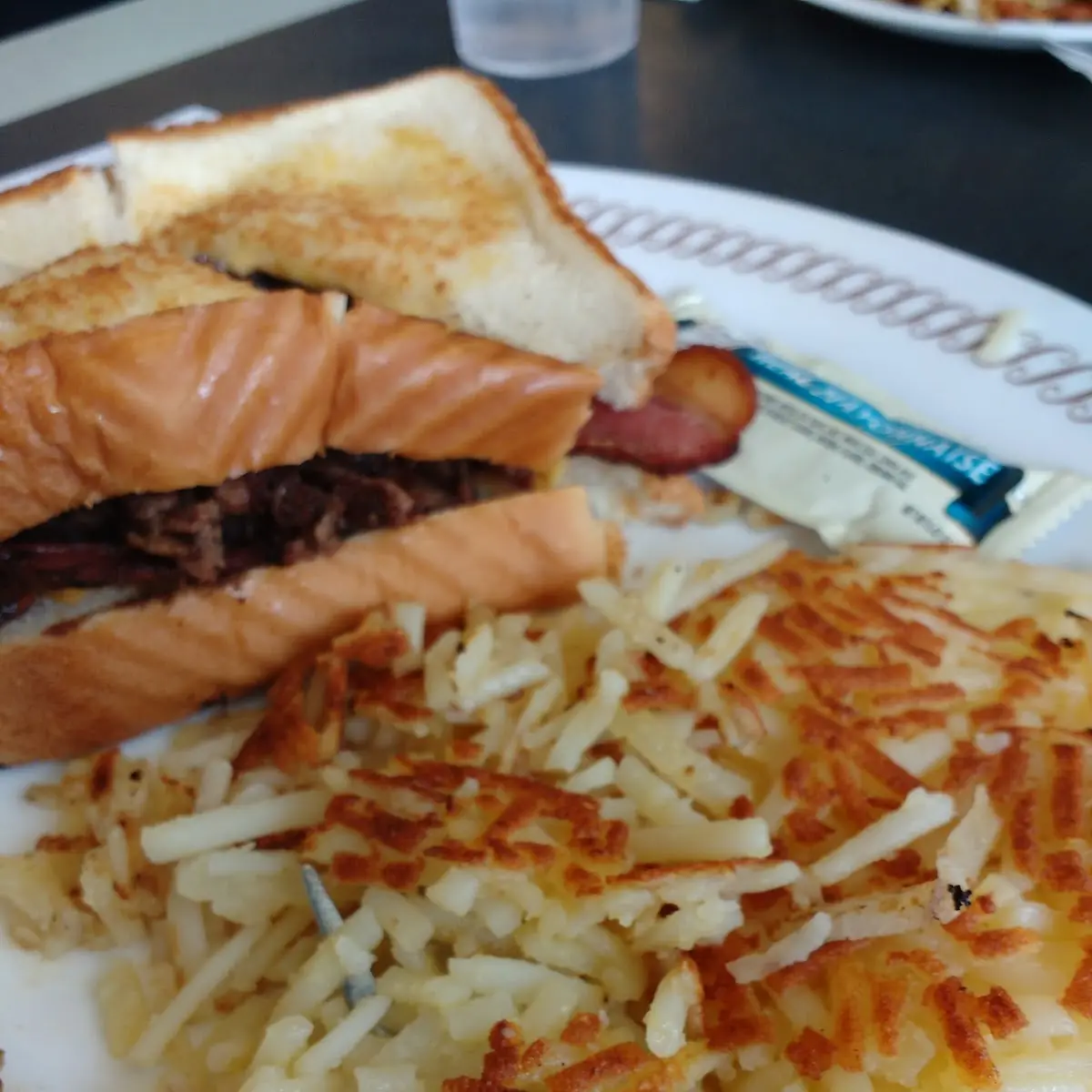 Texas Bacon Cheesesteak and Hash Browns