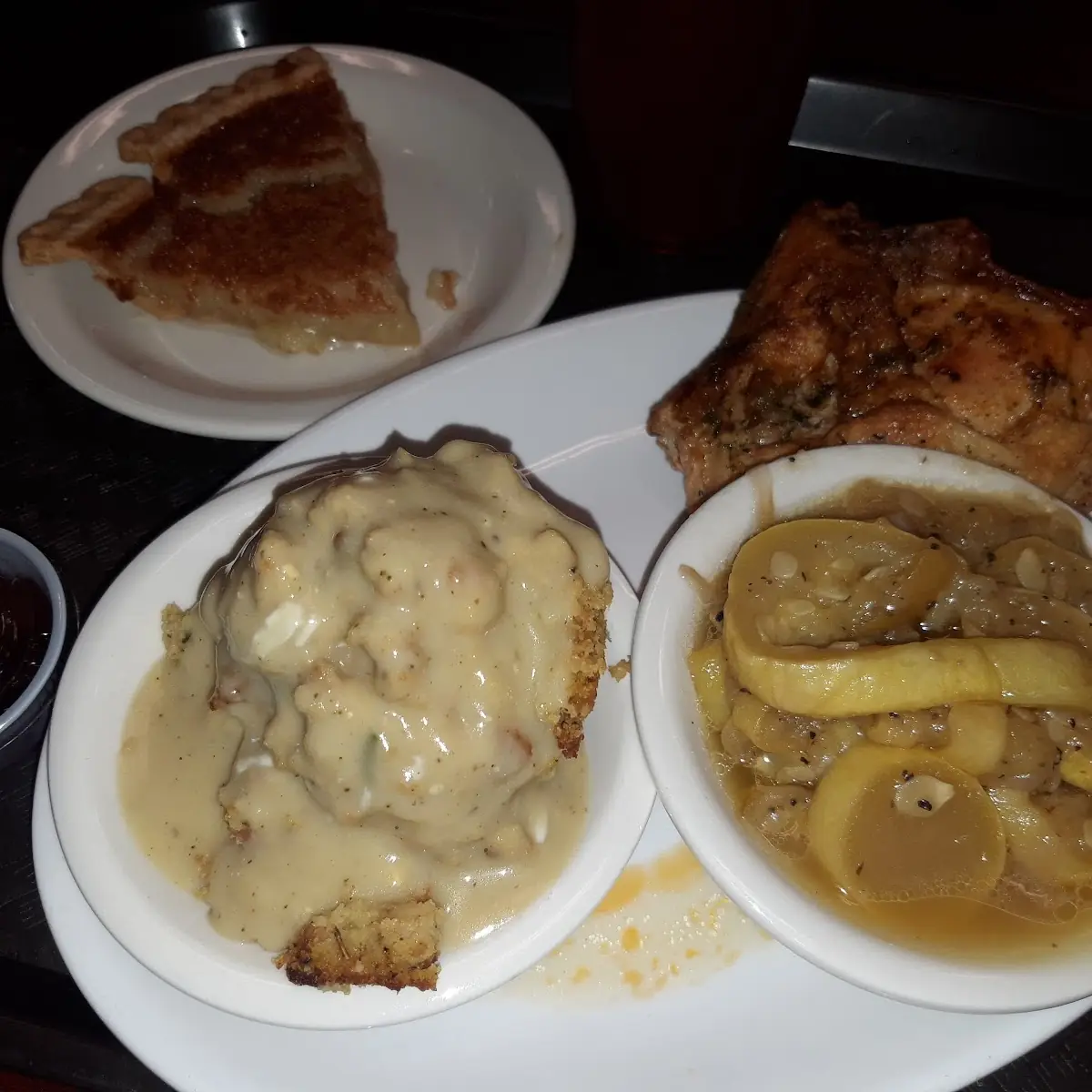 Baked Chicken Squash Dressing and Chess Pie