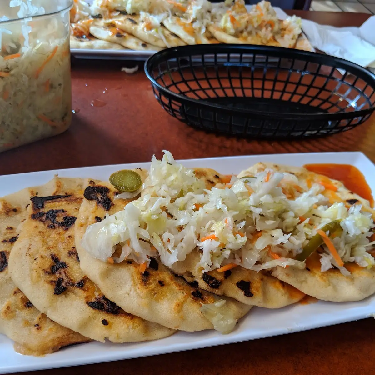 One Cheese Pupusa and Apple Juice