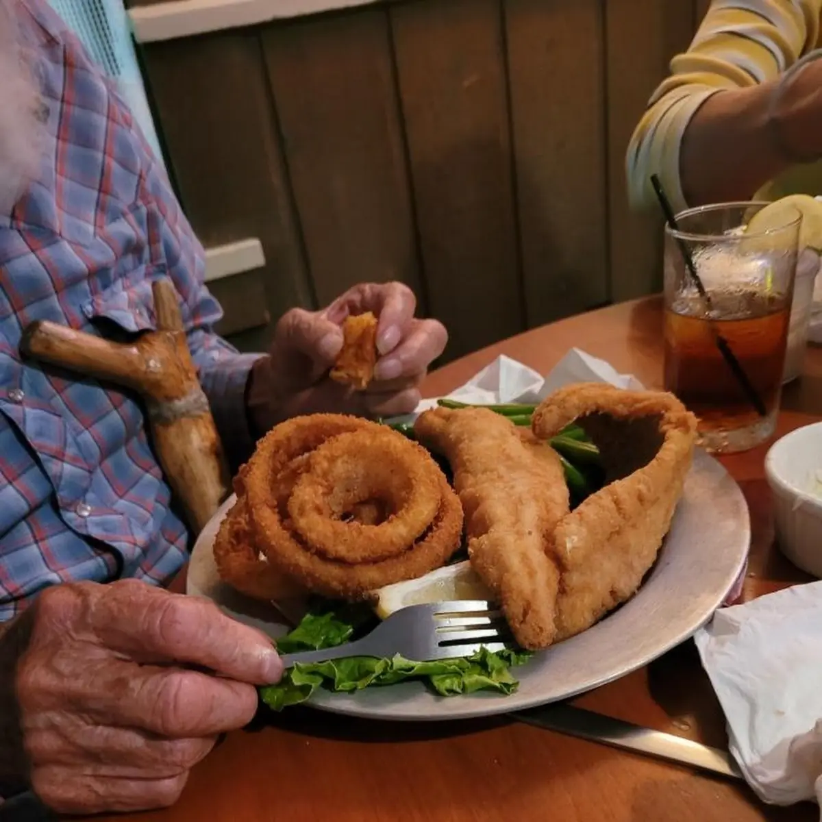 Catfish with Onion Rings