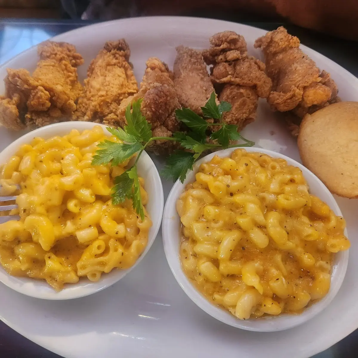 Mac N Cheese and Cornbread