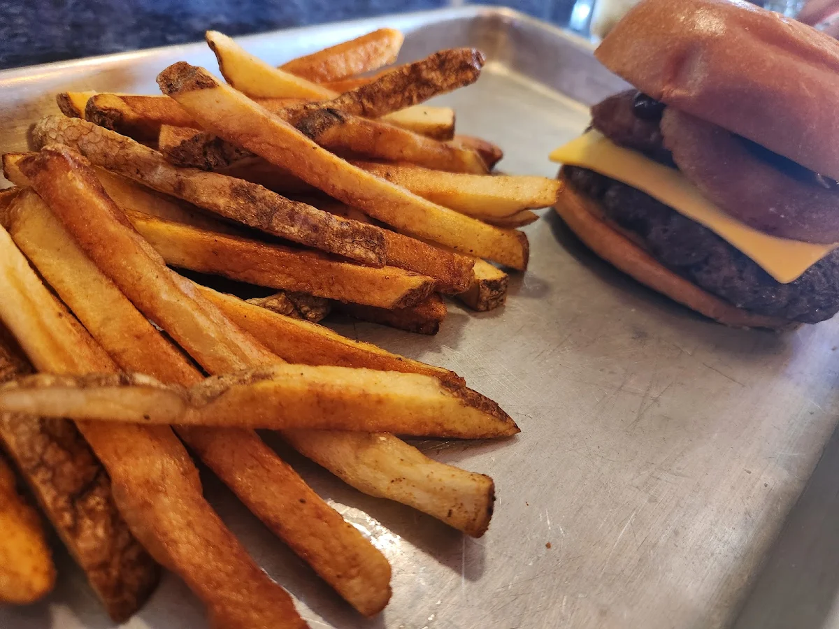 Original Smash Burger and Onion Rings