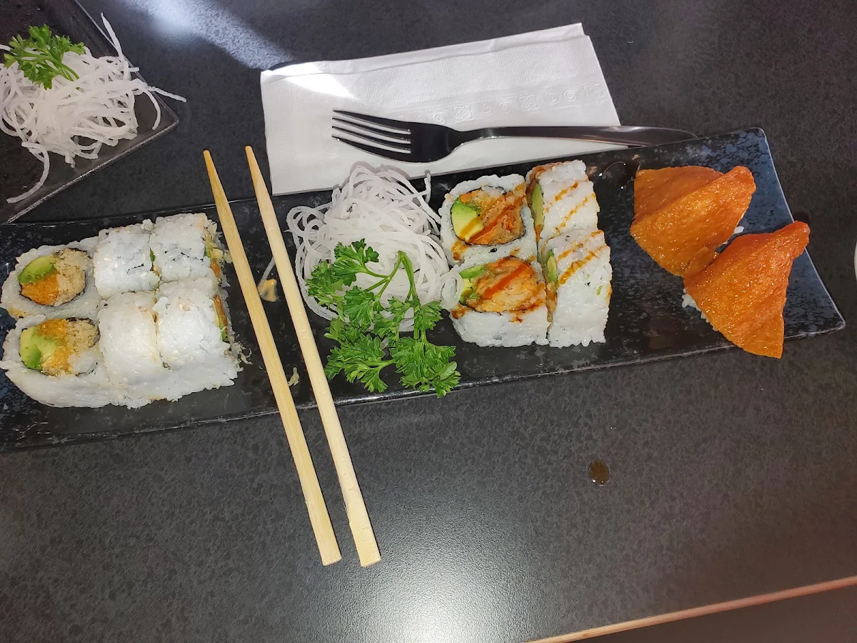Sweet Potato Tempura Roll Avocado Roll and Bean Curd Skin Sushi, Beyond Sushi
