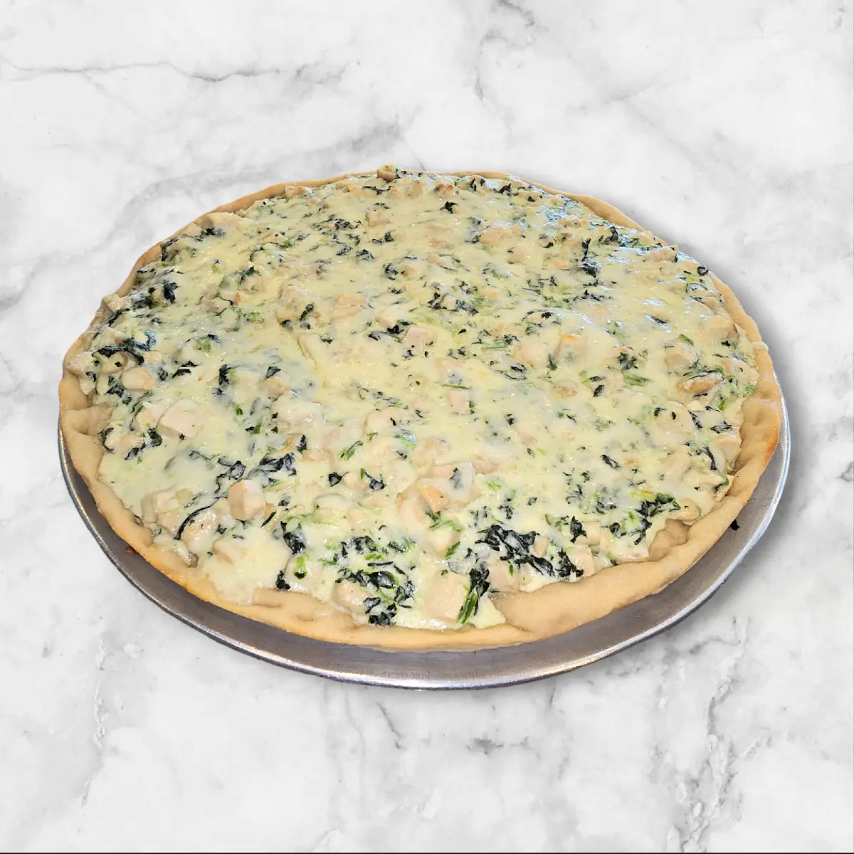 Spinach Alfredo Pan Pizza