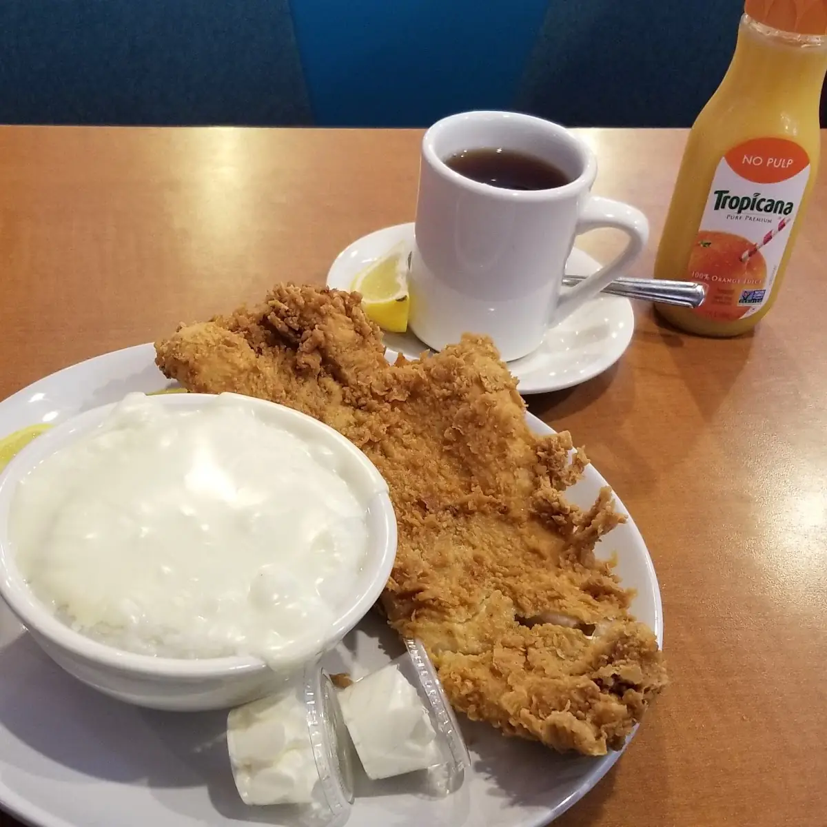 Cheese Grits and Fried Cod Fish