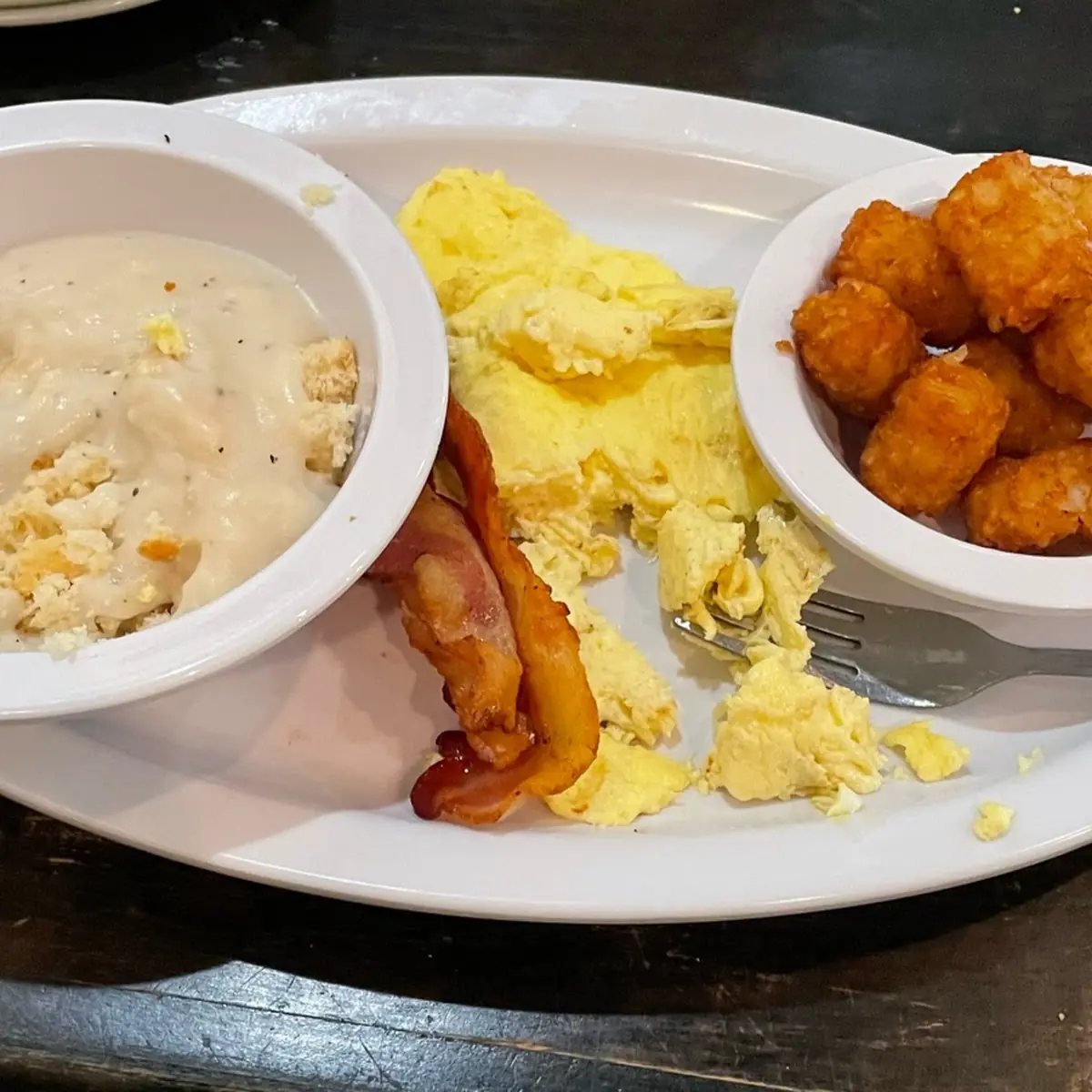Biscuits and Gravy Bacon Scrambled Eggs