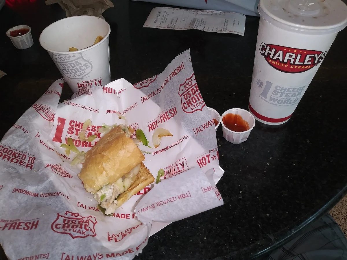 Chicken Philly Cheese Steak Fries and Rootbeer