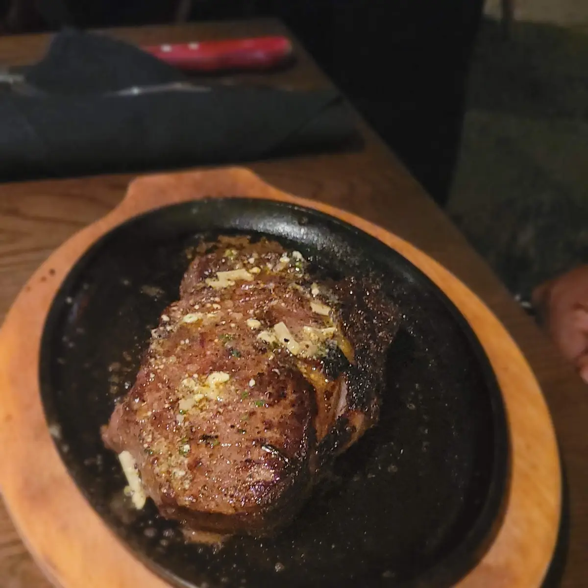 Sizzling Steak with Blue Cheese Butter