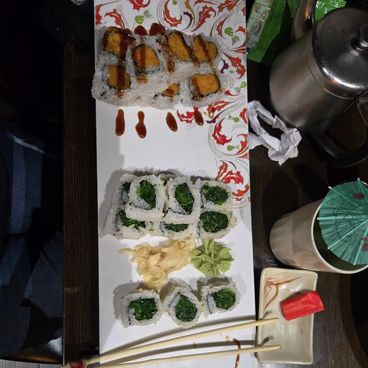 Sweet Potato Roll & Seaweed Salad Roll