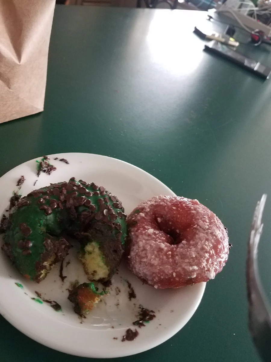 Mint Chocolate Chip and Strawberry Donuts