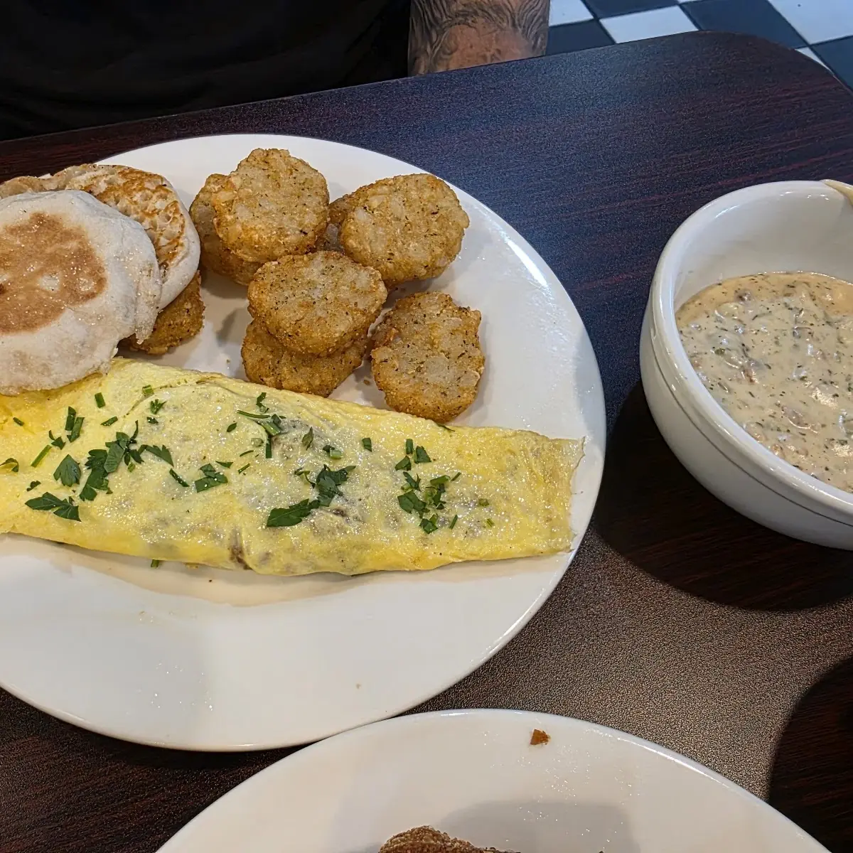 Bacon and Cheese Omelette Hashbrowns