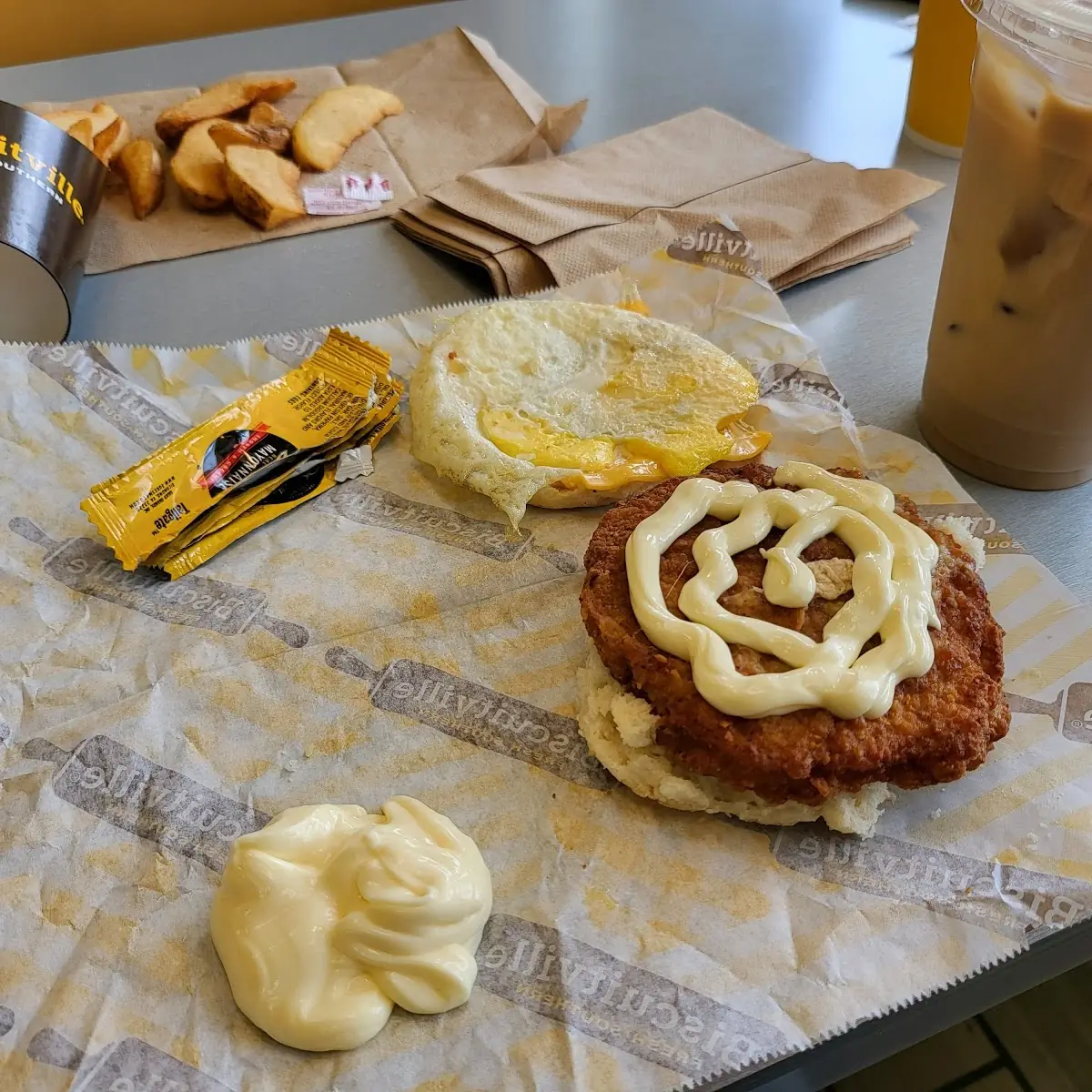 Pork Chop Egg and Cheese Biscuit