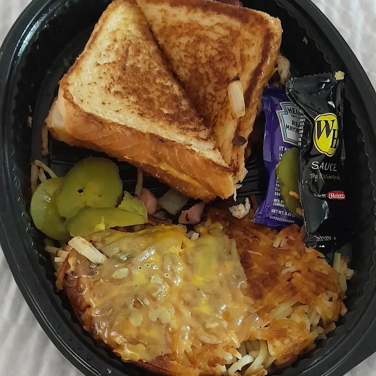 Texas Bacon Patty Melt with Hashbrowns