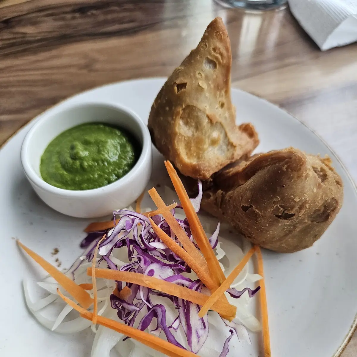 Samosas with Mint Chutney