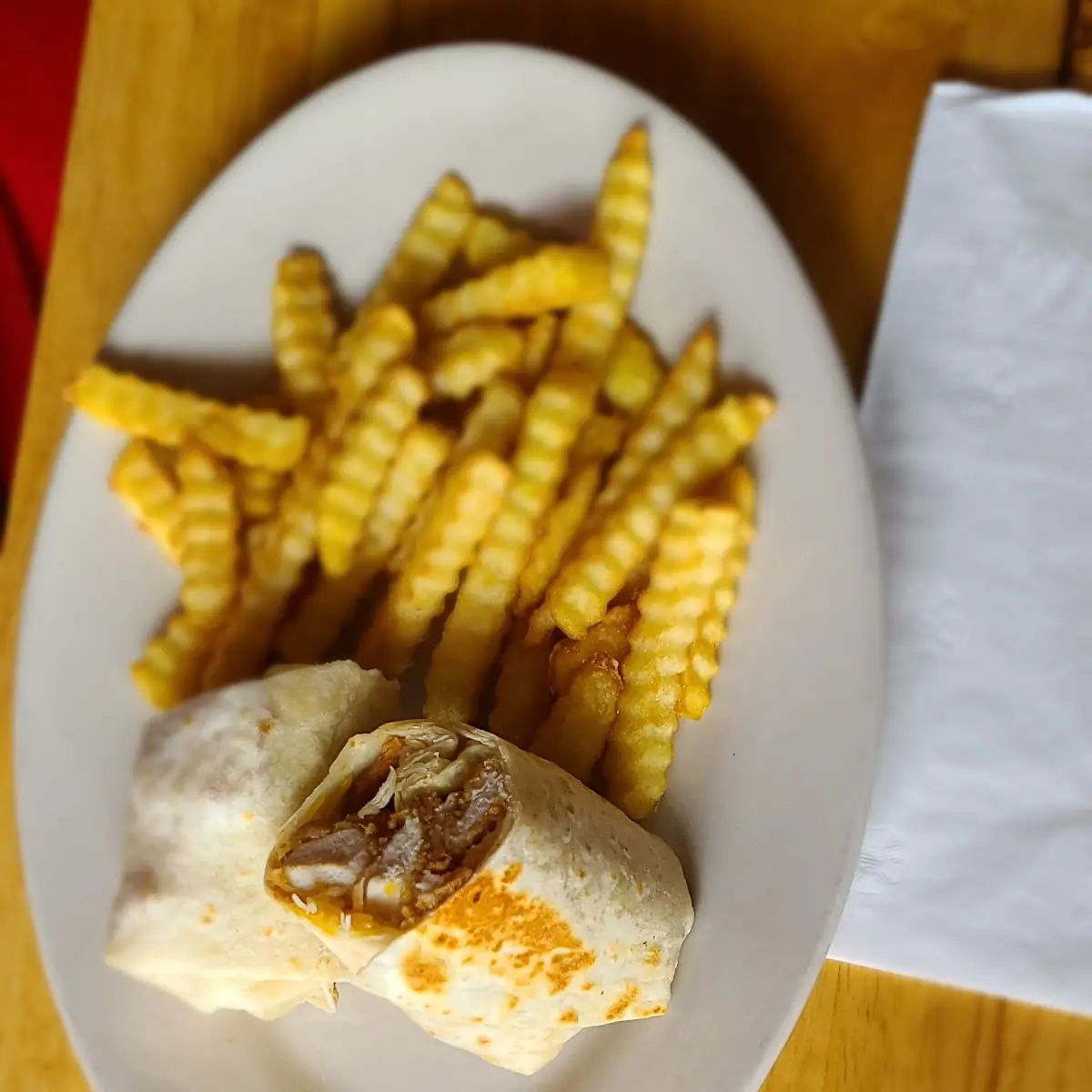 Chicken Cheese Burrito with Fries