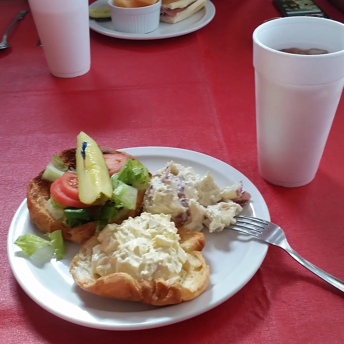 Egg Salad Sandwich with Potato Salad