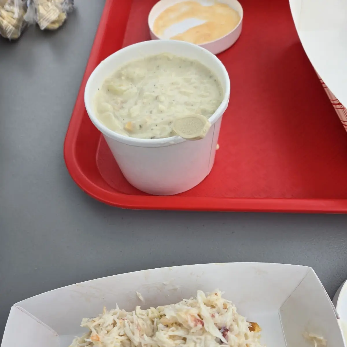 Crab Roll with Clam Chowder