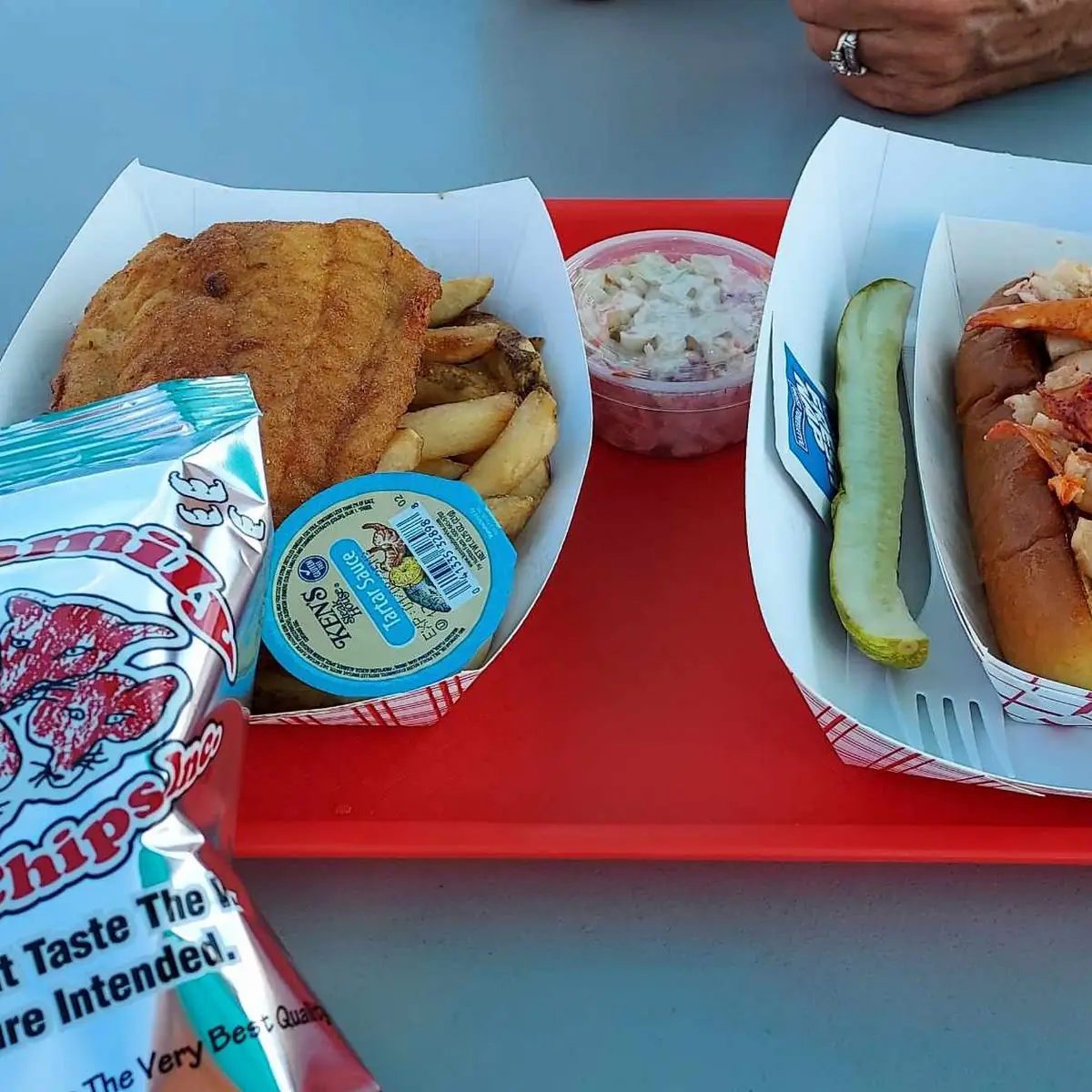 Lobster Roll and Fish and Chips