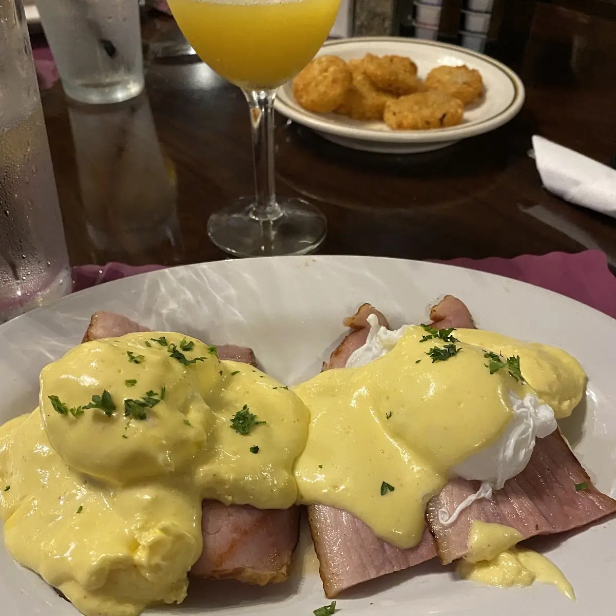 Eggs Benedict with a Side of Hash Browns
