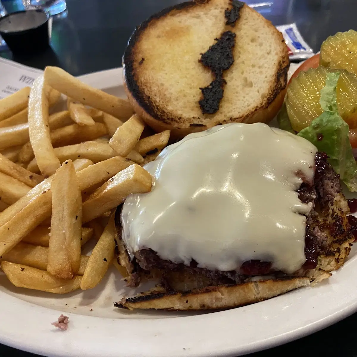 Elk Burger and Fries