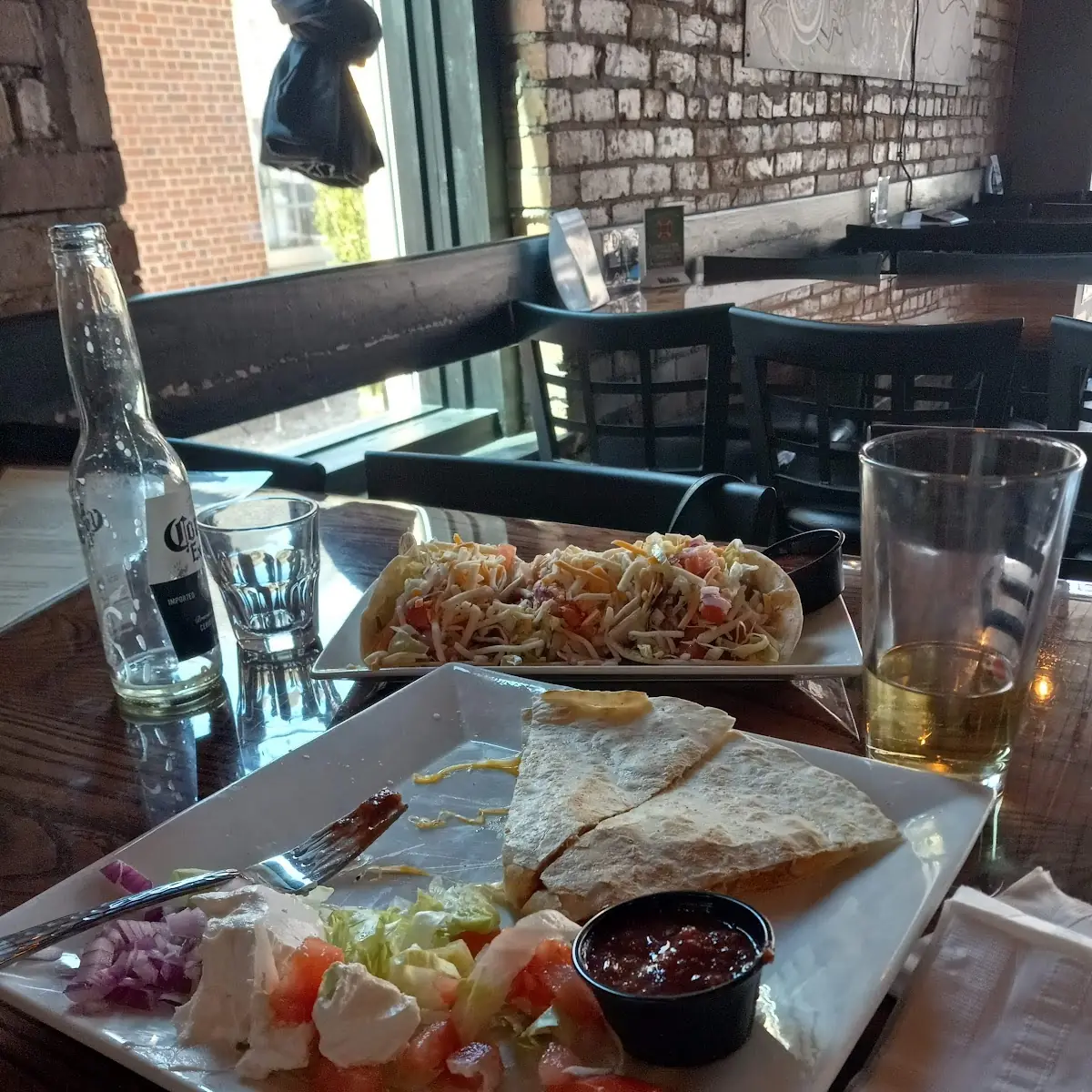 Chicken Quesadilla and Pulled Pork Tacos