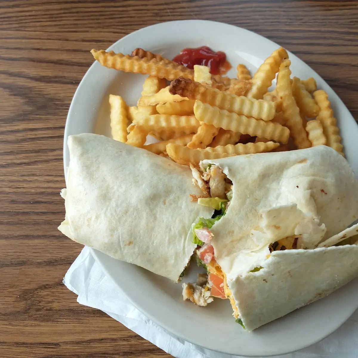 Ceasar Chicken Wrap and Fries