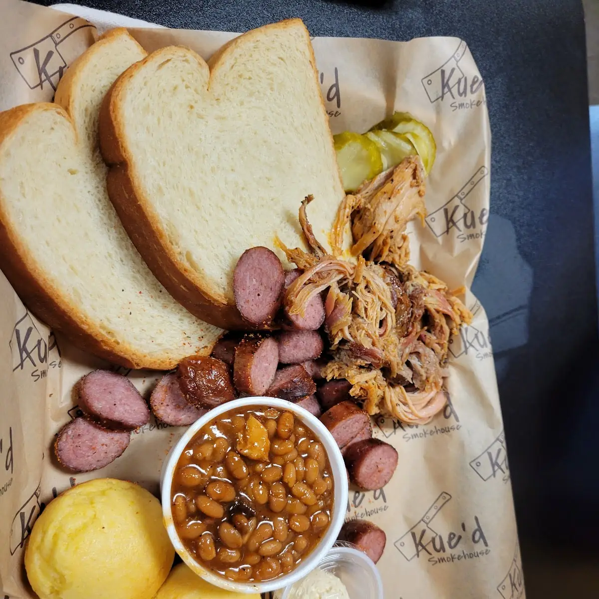 2 Meat Plate Pulled Pork and Sausage