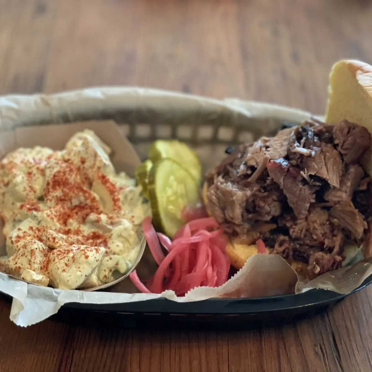 Brisket Sandwich with Potato Salad