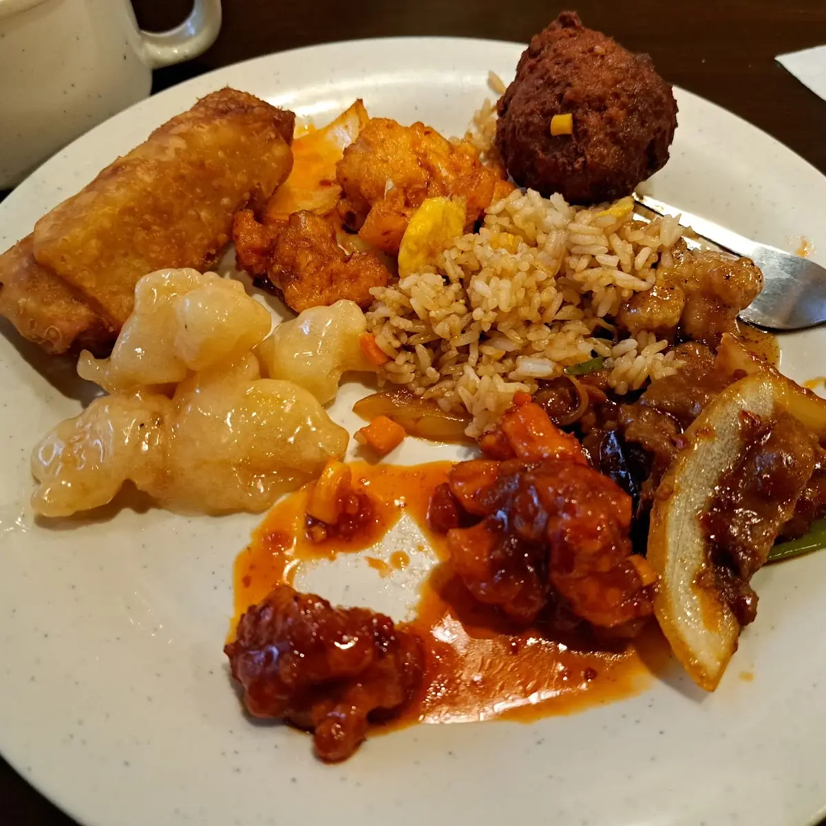 Egg Roll Coconut Shrimp General TSO's Chicken Mongolian Beef Crazy Hot Chicken Japanese Meatball