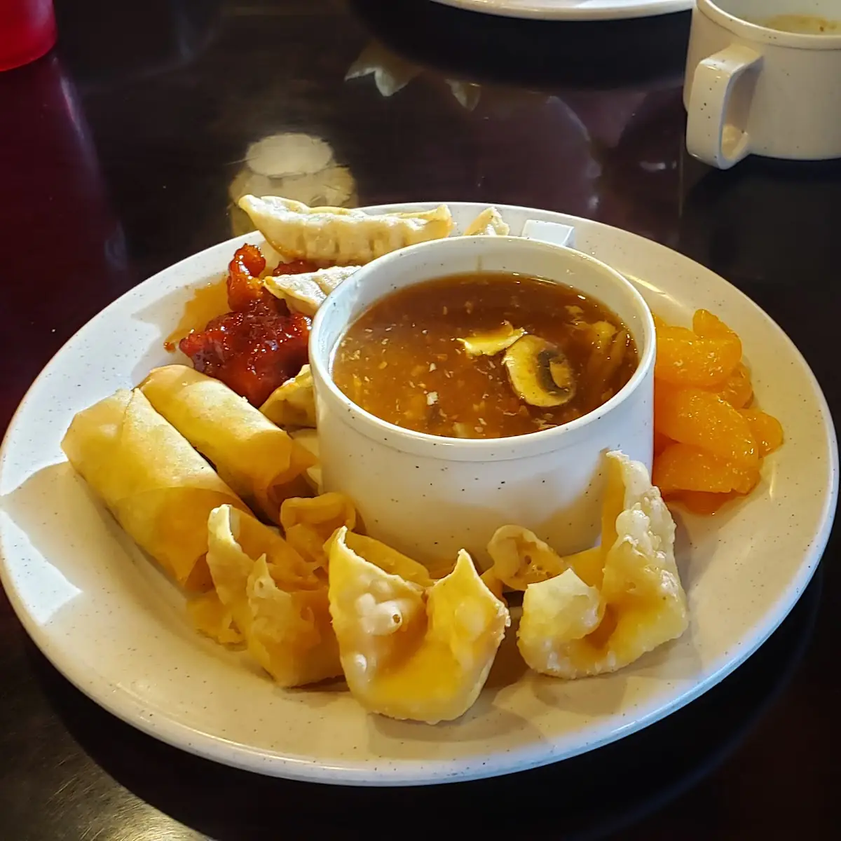 Hot & Sour Soup Fried Cheese Wonton Spring Rolls