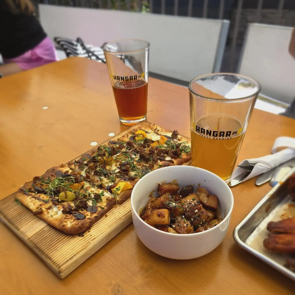Crispy Pork Belly and Fennel Peach Flatbread