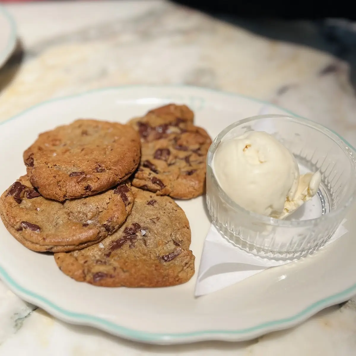 Chocolate Chip Cookies and Ice Cream