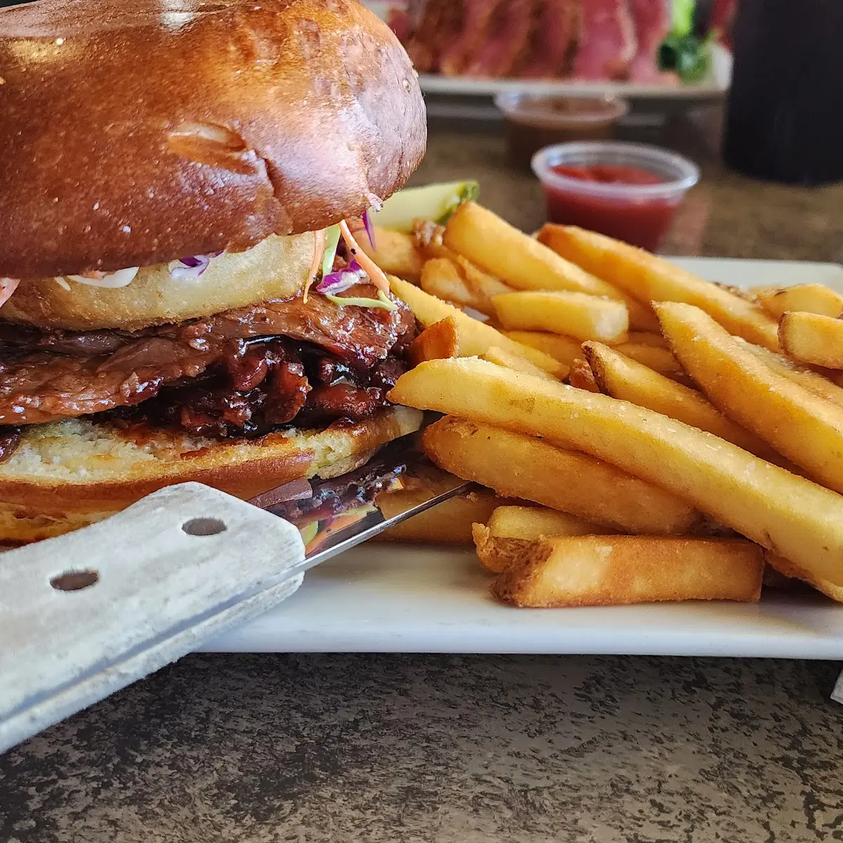 Smoked BBQ Beef Brisket Sandwich
