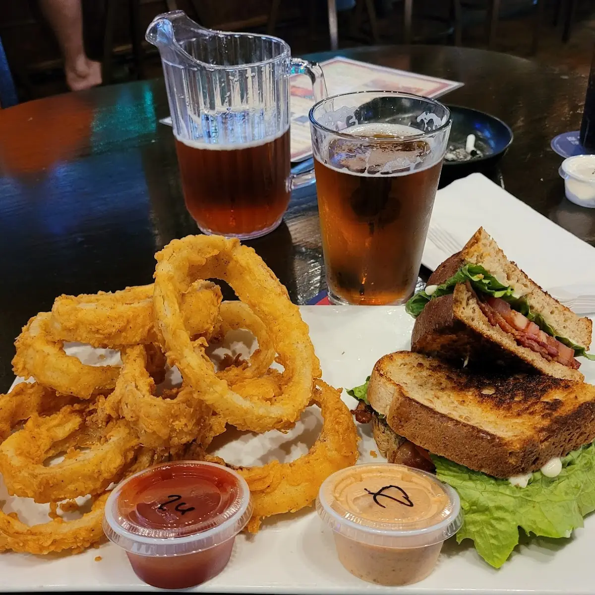 blt and Onion Rings