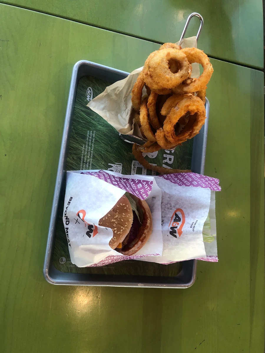 Onion Rings with Burger, A&W Eagle Ridge Fort McMurray Canada