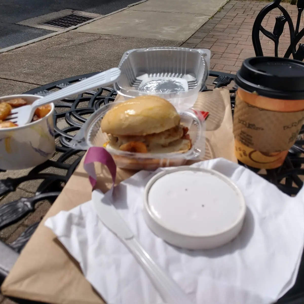 Breakfast Sandwich and Home Fries