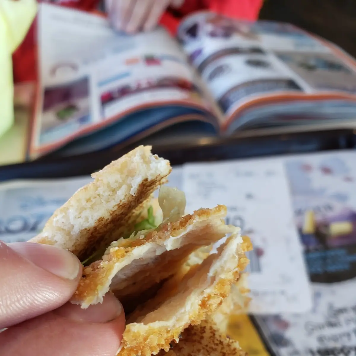 Mcchicken Chicken Spread on Breading
