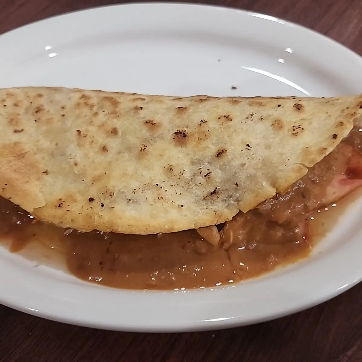 Chicken Quesadilla with Tomato and Refried Beans