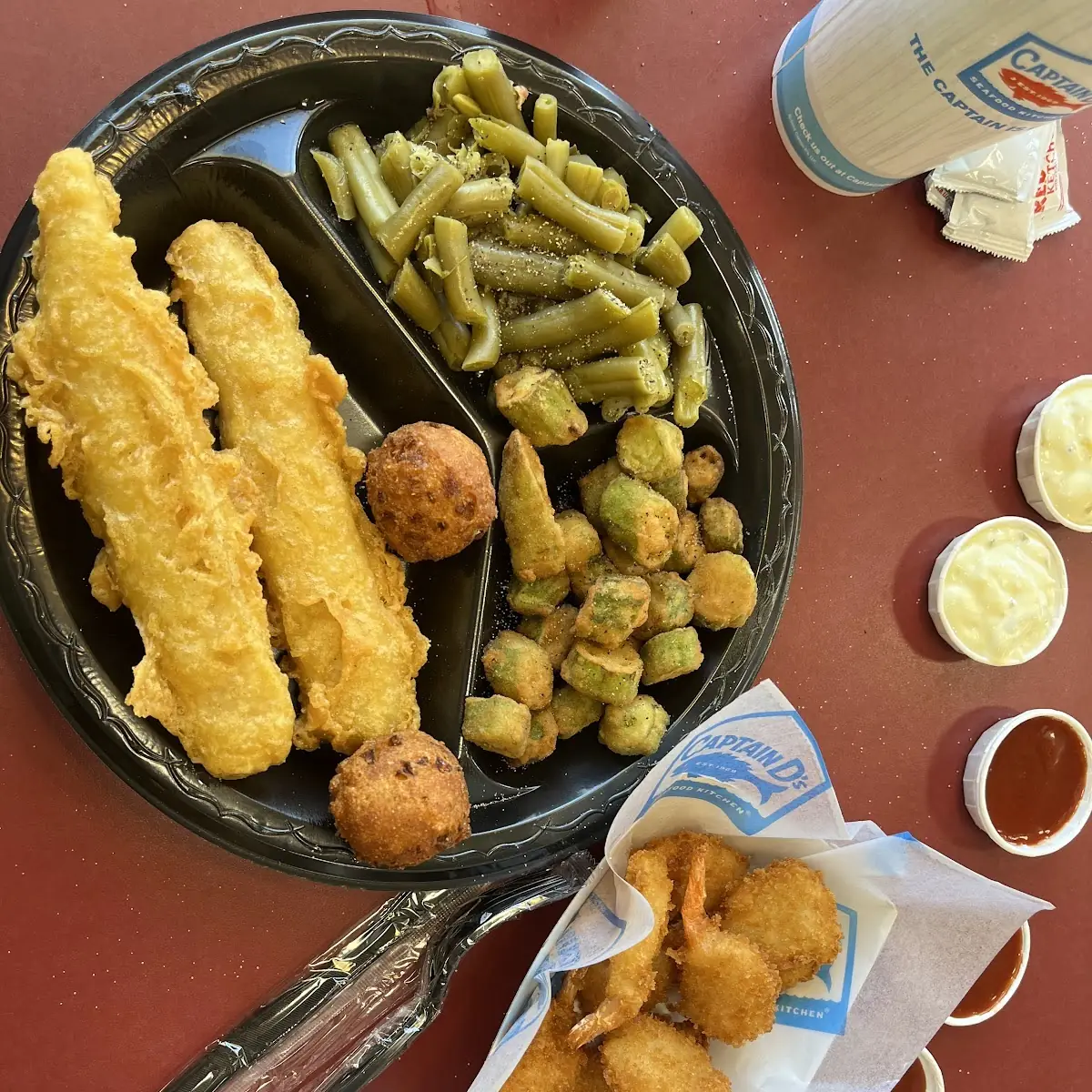 Fried Okra Fish and Chips