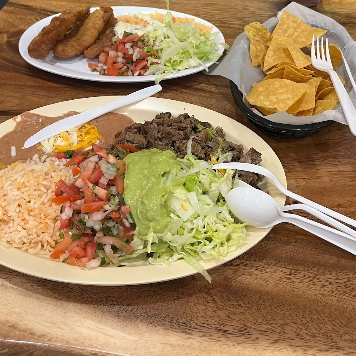 Bean Tostada & Beef Burrito