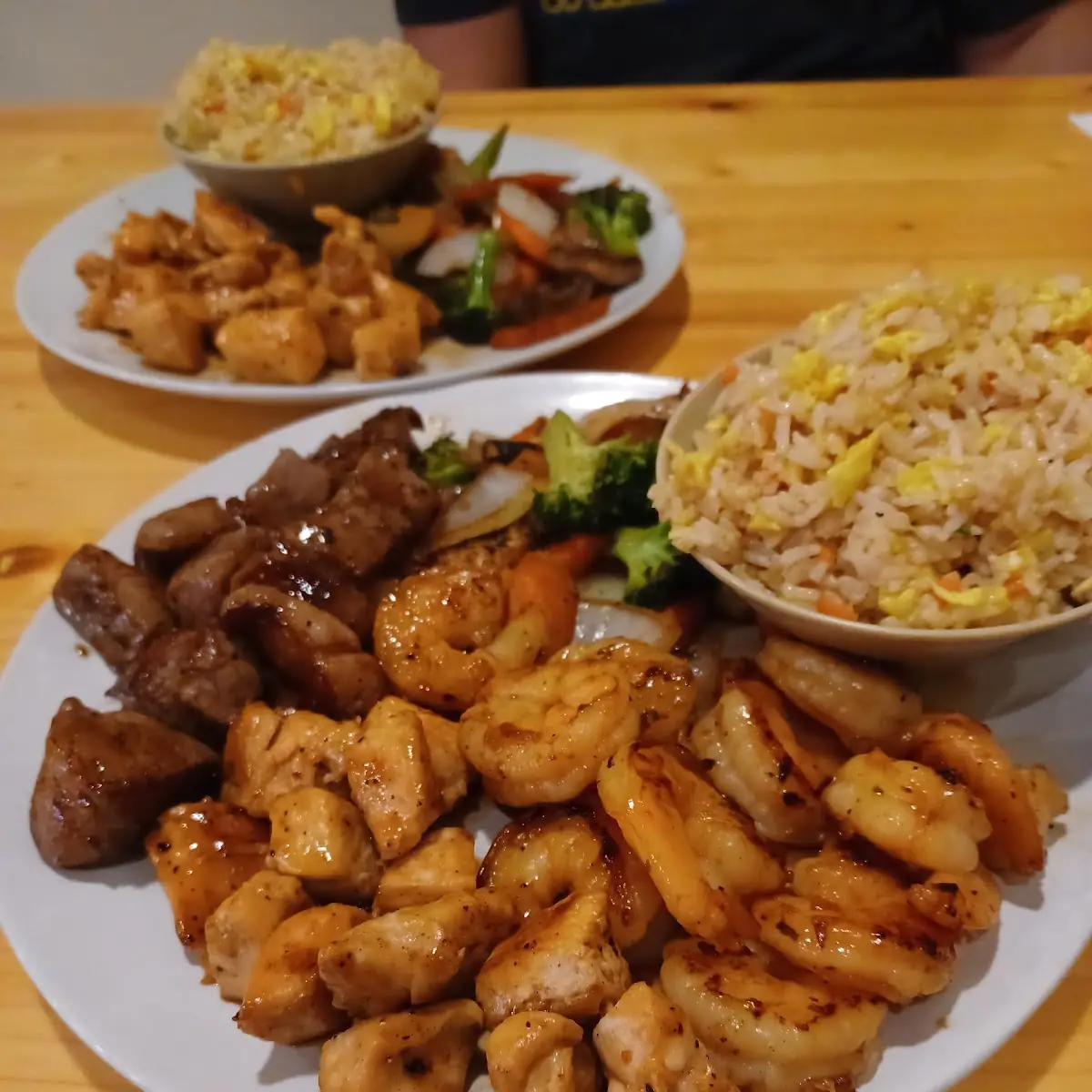 Steak and Chicken and Shrimp Fried Rice