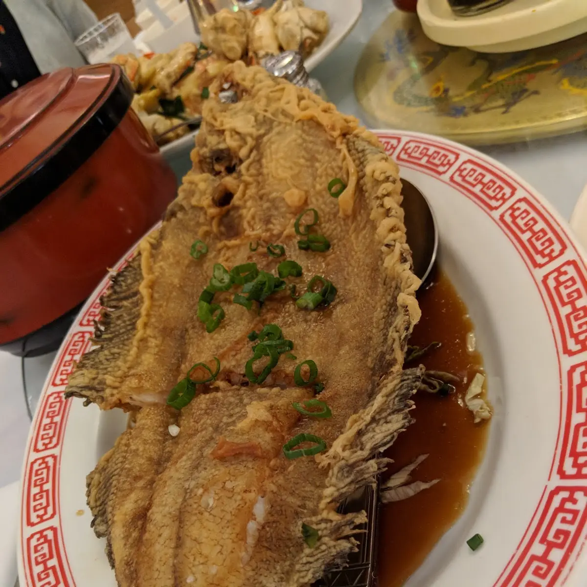 Whole Fried Bass Fish