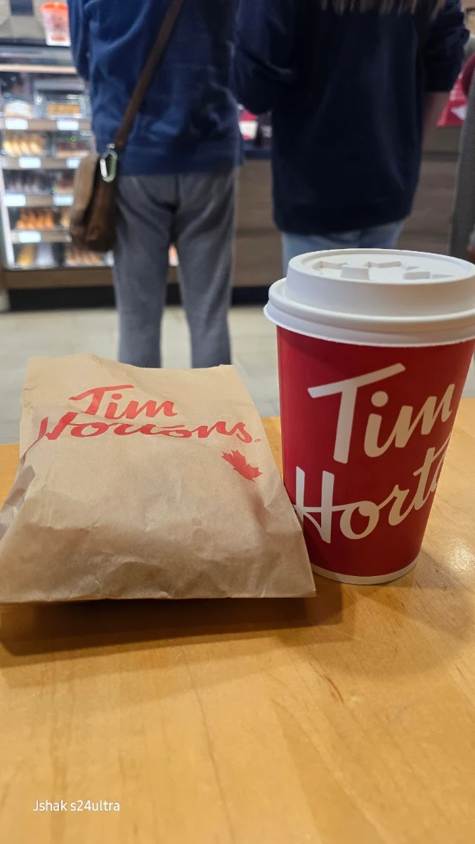 Coffee with Apple Fritter, Tim Hortons