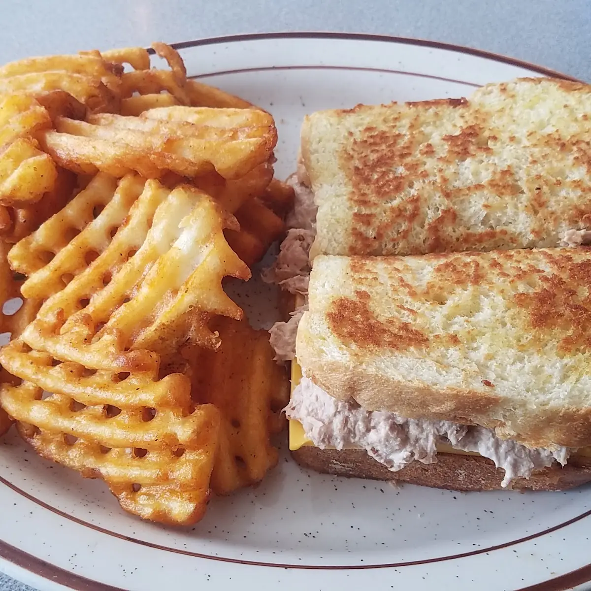 Tuna Melt on Home Made Bread