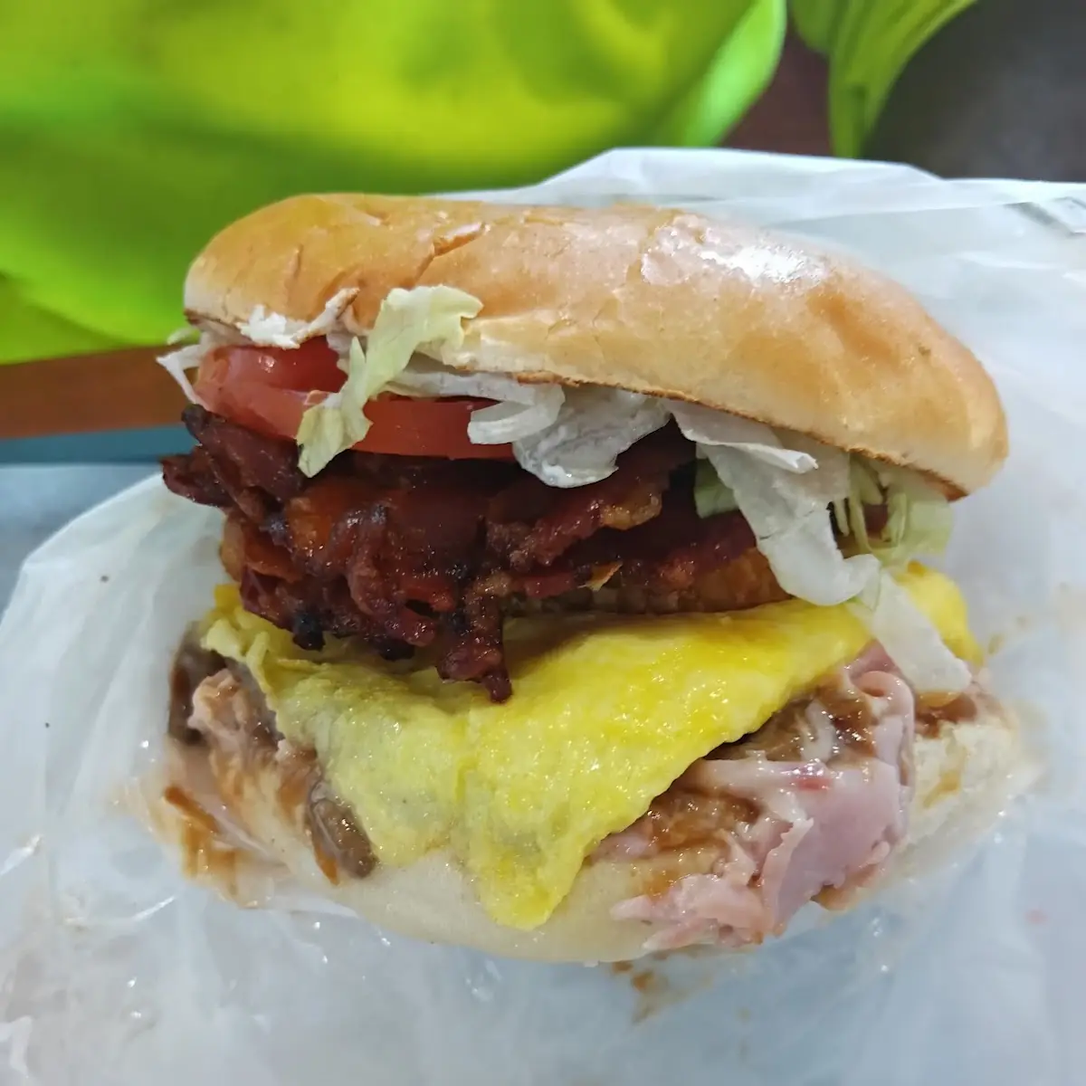 Ham & Swiss Plus Bacon Hash Brown Mushrooms Egg