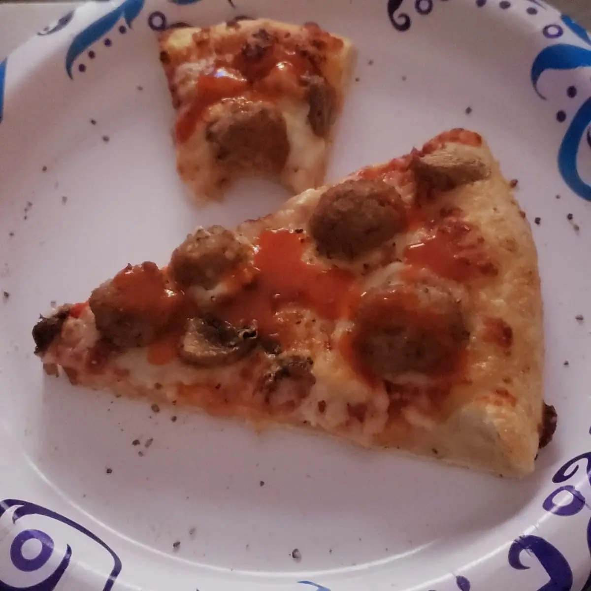 Meatball Mushroom Pizza