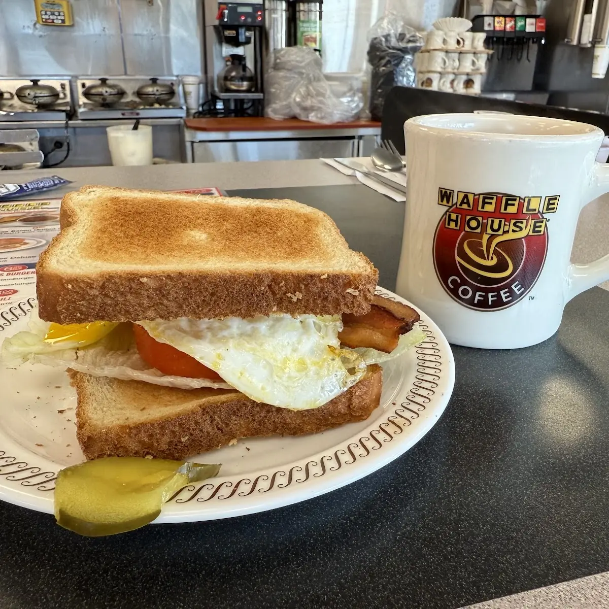 Egg Bacon Lettuce & Tomato on Toast Sandwich